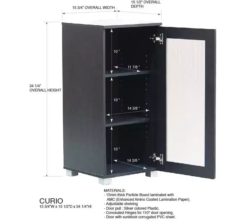 Accent Buffet Curio Storage Cabinet with Glass Door for Living Room, Bedroom, Kitchen, Office, and Entryway