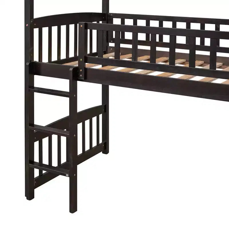 Nowoczesne łóżko na antresoli w rozmiarze Twin o wymiarach 79.5L x 41.8W, zjeżdżalnia
