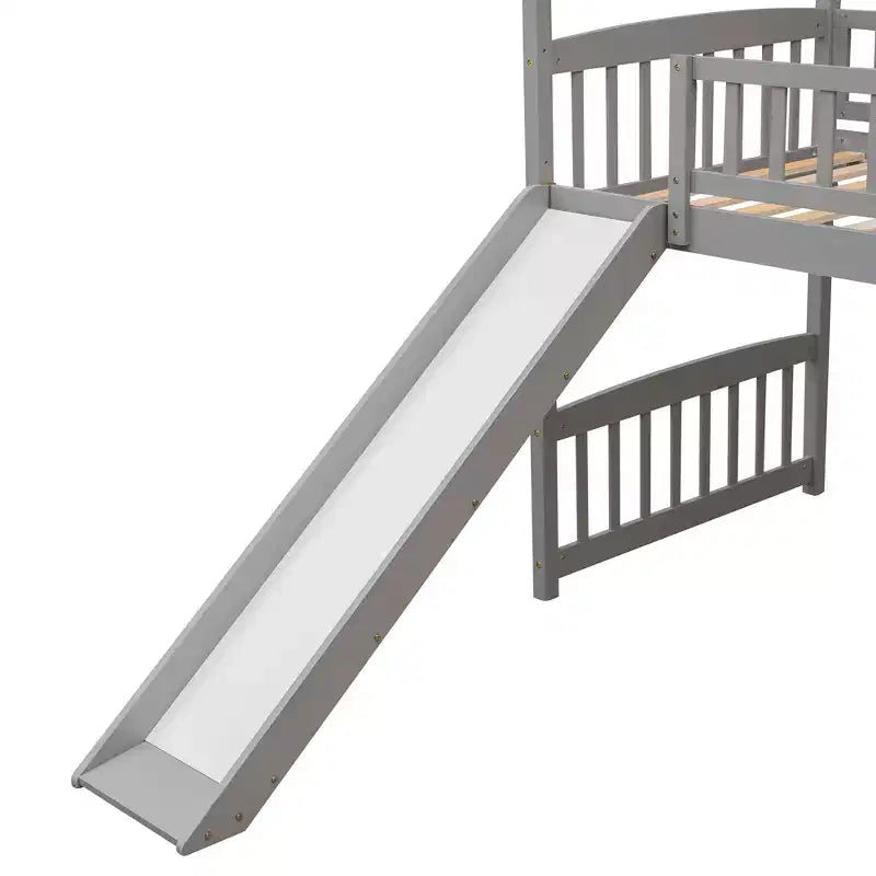 Nowoczesne łóżko na antresoli w rozmiarze Twin o wymiarach 79.5L x 41.8W, zjeżdżalnia
