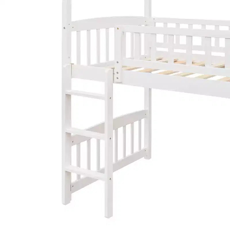 Nowoczesne łóżko na antresoli w rozmiarze Twin o wymiarach 79.5L x 41.8W, zjeżdżalnia