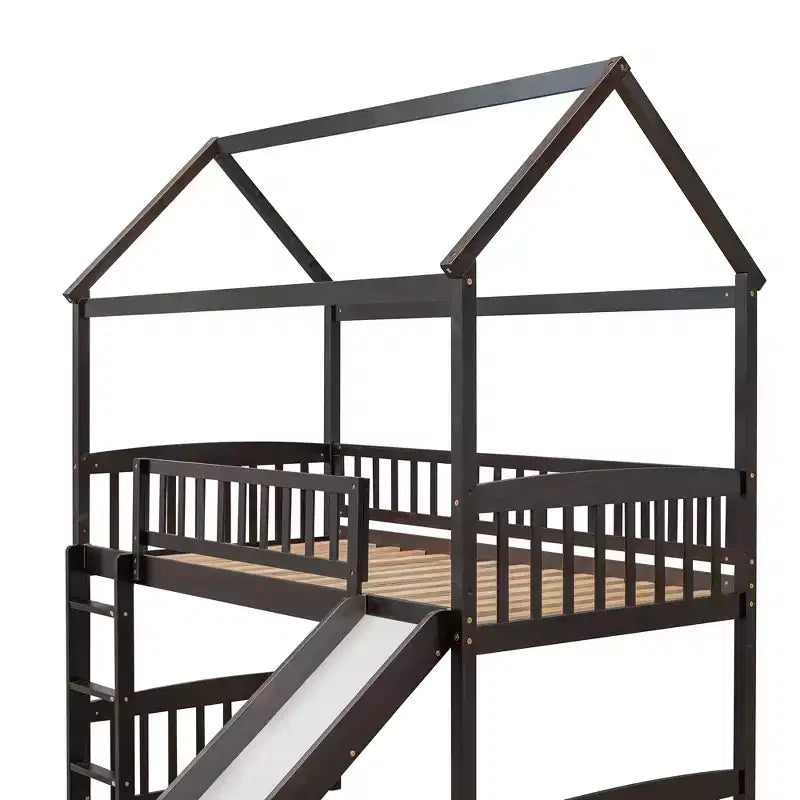 Nowoczesne łóżko na antresoli w rozmiarze Twin o wymiarach 79.5L x 41.8W, zjeżdżalnia