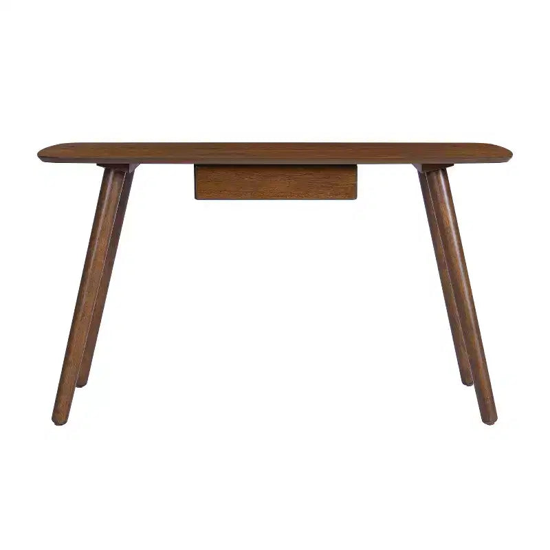 Versatile scrivania in legno per ufficio domestico e computer con 1 cassetto, color noce