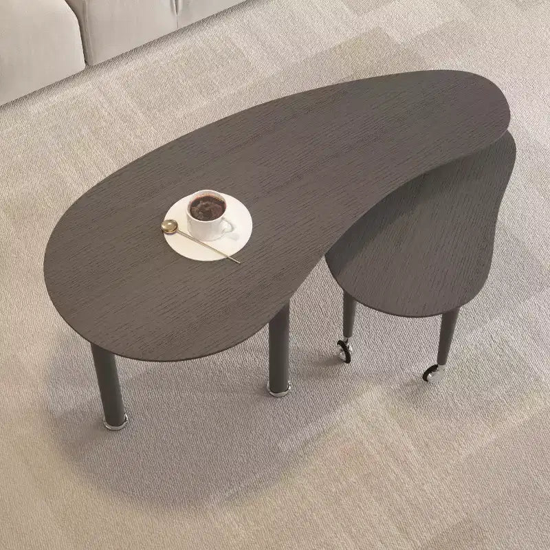 Tavolino da salotto moderno con gambe in legno massello e prolunga scorrevole