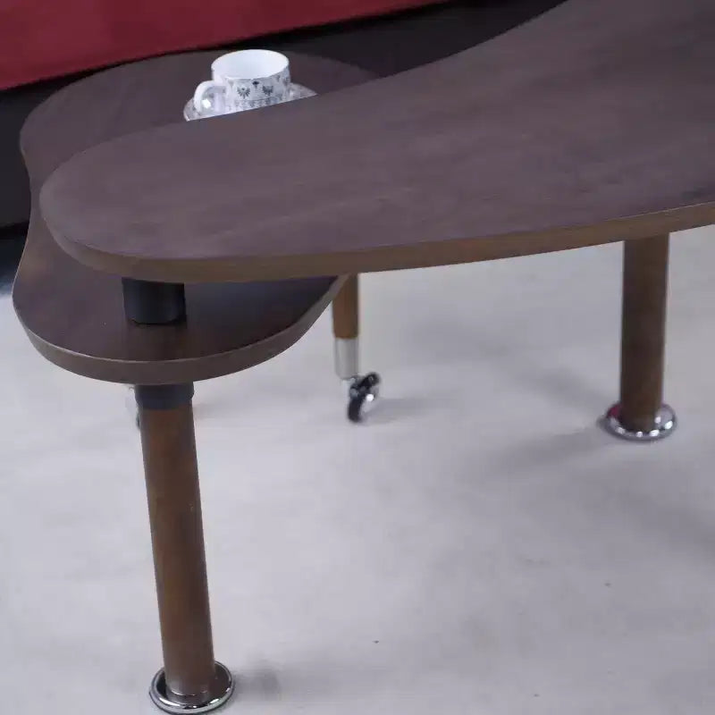 Tavolino da salotto moderno con gambe in legno massello e prolunga scorrevole