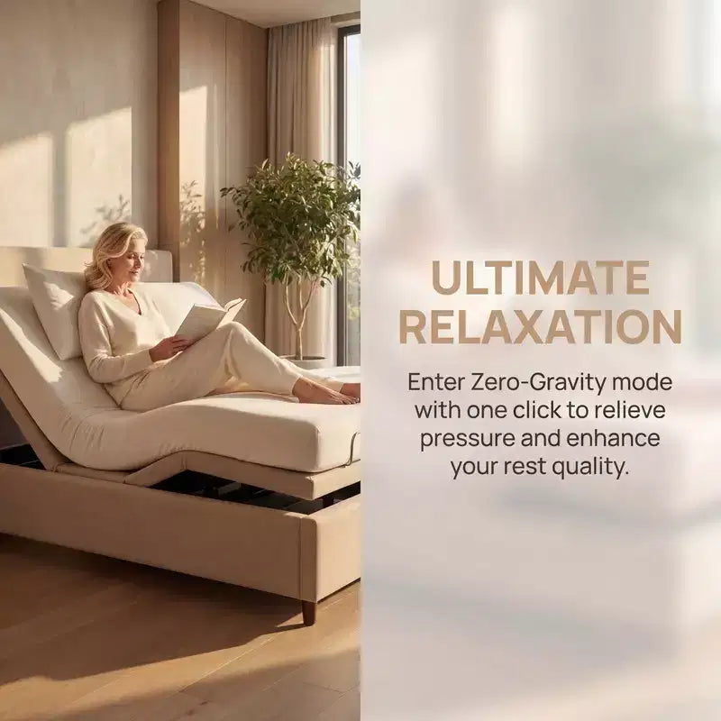 Elektryczna rama łóżka, tryby zerowej grawitacji i zerowej szczeliny, regulowana rama łóżka z 4 portami USB i bezprzewodowym pilotem
