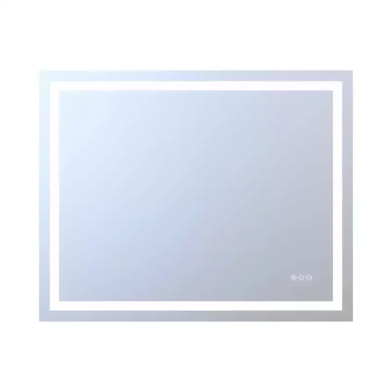 Ścienne lustro łazienkowe LED 48x36, odporne na stłuczenie, z certyfikatem ETL, przeciwmgielne, z płynną regulacją jasności