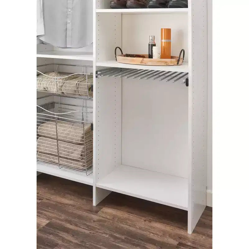 Pull Out Wire Frame for 9 Pairs of Trouser Pant Rack for Space Saving Home Closet Storage Organization, Chrome,