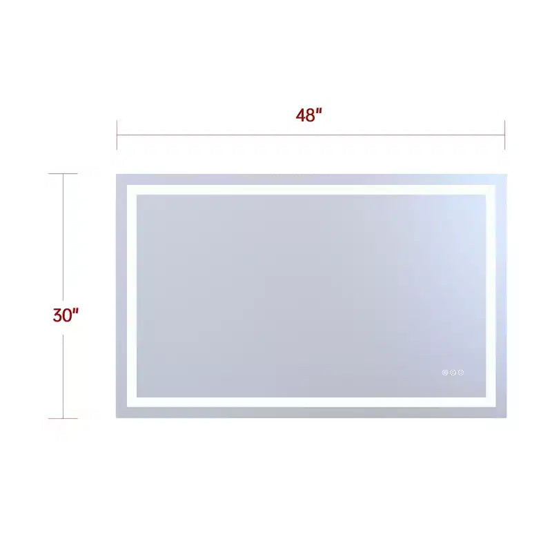 Specchio da bagno a parete 48x30 con 3 colori, specchio LED intelligente con luce e funzione antiappannamento, certificato ETL