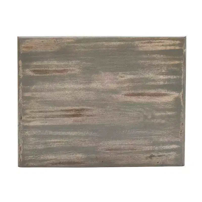 Elegante comodino funzionale in legno grigio anticato per camera da letto e soggiorno