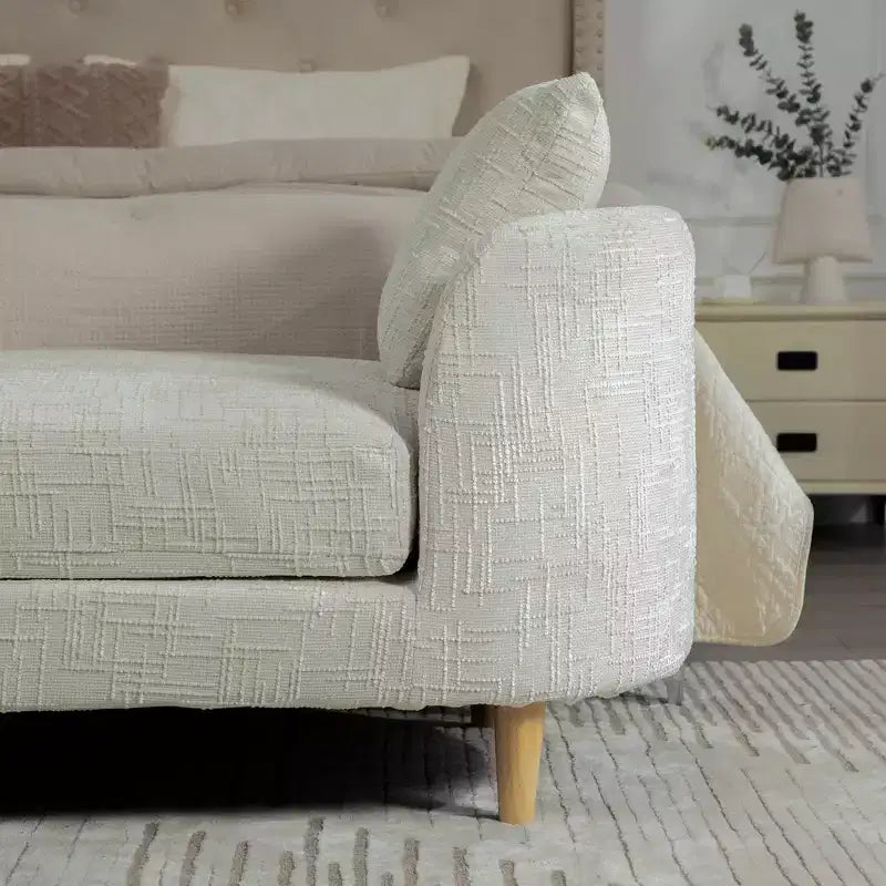 Panca imbottita con cuscino, panca per fondo letto, chaise longue in ciniglia, panca minimalista da ingresso, poggiapiedi con morbido cuscino e guanciale