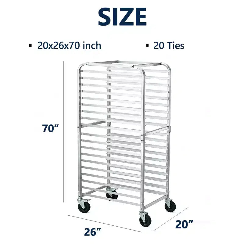 Carrello portateglie da 5/20 ripiani, per raffreddare e conservare il pane in cucina, panetteria e ristorante