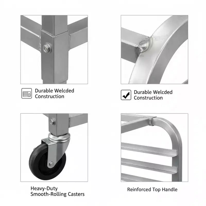 Carrello portateglie da 5/20 ripiani, per raffreddare e conservare il pane in cucina, panetteria e ristorante