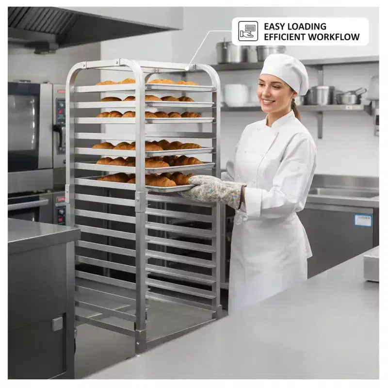 Carrello portateglie da 5/20 ripiani, per raffreddare e conservare il pane in cucina, panetteria e ristorante