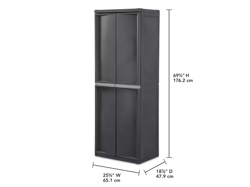 Set da 2 organizer con contenitori e mobiletto da garage regolabile a 4 ripiani, grigio