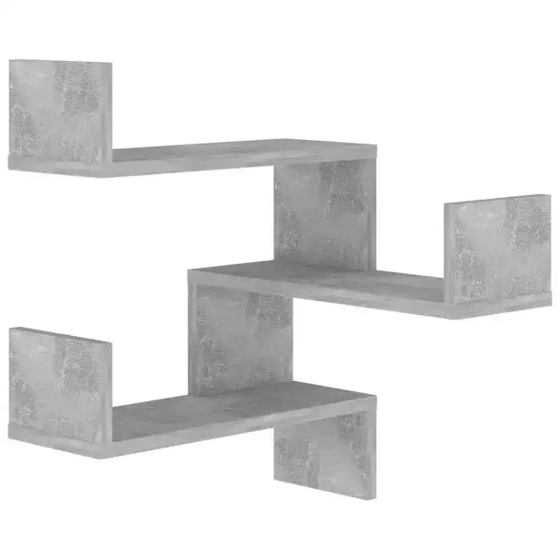 vidaXL Wall Corner Shelf Concrete Grey Engineered Wood 15.7x15.7x19.7 in