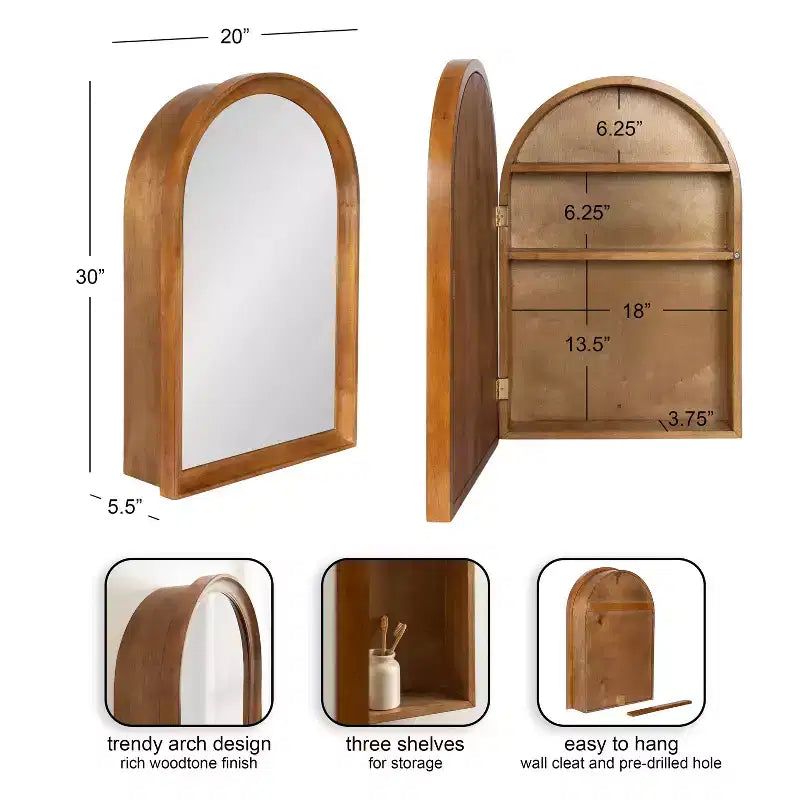 Mobiletto per toeletta con specchio ad arco