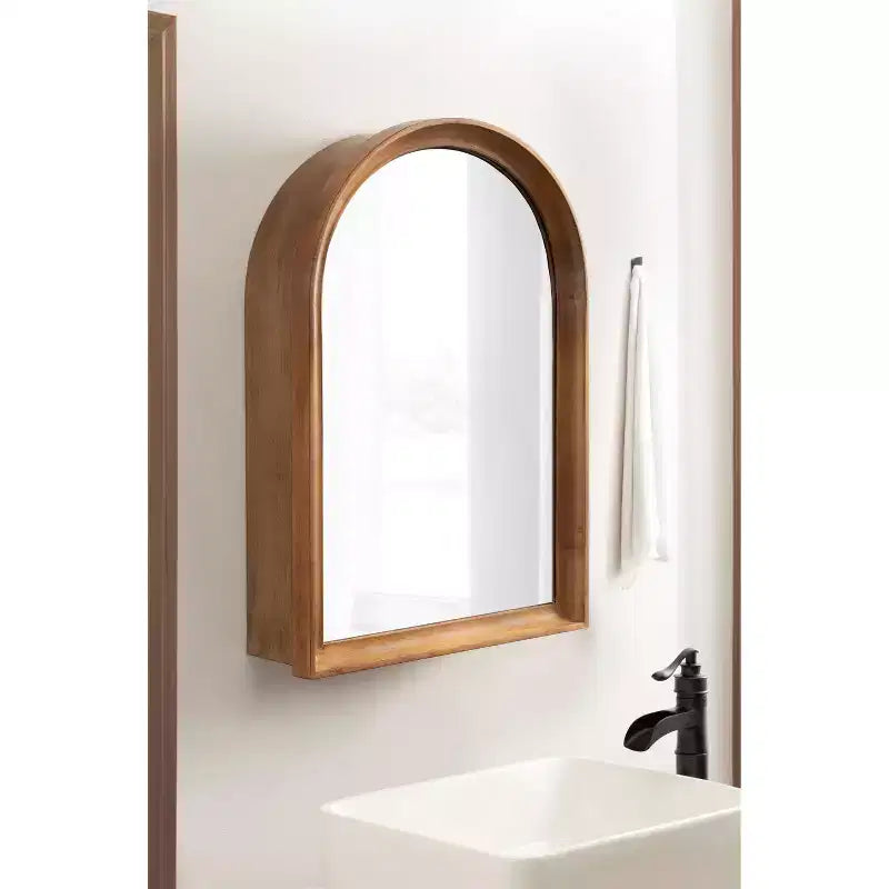 Mobiletto per toeletta con specchio ad arco