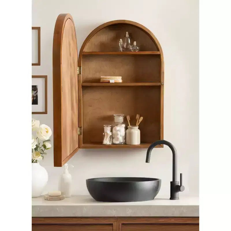 Mobiletto per toeletta con specchio ad arco