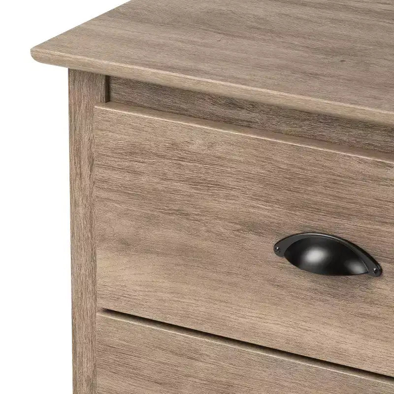 Comodino alto con 3 cassetti, finitura effetto invecchiato